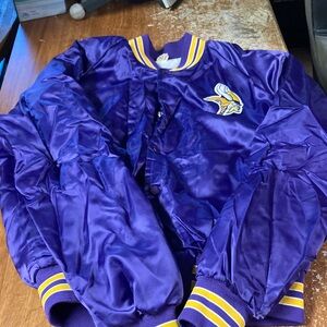 Mens Purple Satin Vikings  Jacket
